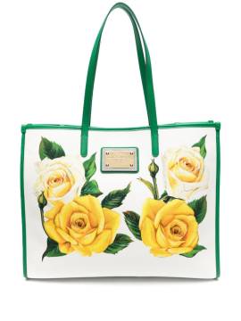 Dolce & Gabbana Canvas-Handtasche mit Rosen-Print - Weiß von Dolce & Gabbana