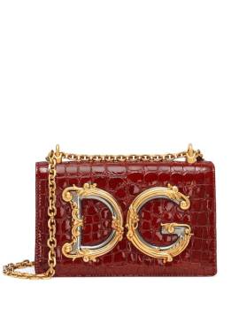 Dolce & Gabbana DG Girls Schultertasche mit Krokomuster - Rot von Dolce & Gabbana