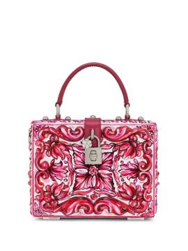 Dolce & Gabbana Dolce Box Schultertasche mit Majolica-Print - Rosa von Dolce & Gabbana