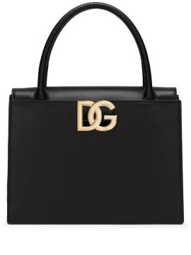 Dolce & Gabbana Handtasche mit Logo-Schild - Schwarz von Dolce & Gabbana