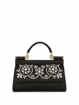 Dolce & Gabbana Kleine Sicily Handtasche mit Strassverzierung - Schwarz von Dolce & Gabbana