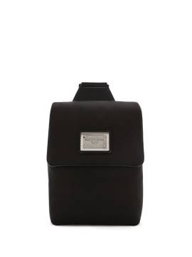 Dolce & Gabbana Mini Rucksack mit Logo-Schild - Schwarz von Dolce & Gabbana