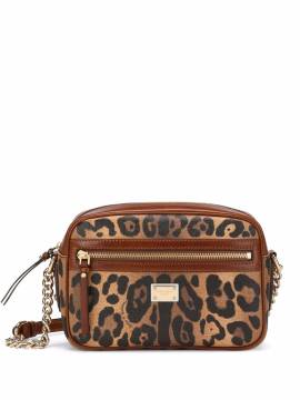 Dolce & Gabbana Mittelgroße Crespo Umhängetasche mit Leoparden-Print - Braun von Dolce & Gabbana