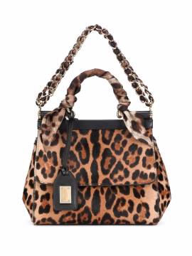 Dolce & Gabbana Mittelgroße Sicily Handtasche mit Leoparden-Print - Braun von Dolce & Gabbana