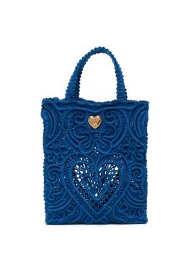 Dolce & Gabbana Mittelgroßer Beatrice Shopper aus Spitze - Blau von Dolce & Gabbana