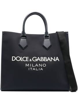 Dolce & Gabbana Shopper mit Logo-Applikation - Blau von Dolce & Gabbana