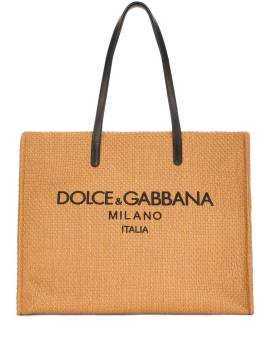 Dolce & Gabbana Shopper mit Logo-Stickerei - Nude von Dolce & Gabbana