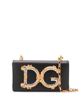 Dolce & Gabbana Umhängetasche mit Logo-Schild - Schwarz von Dolce & Gabbana