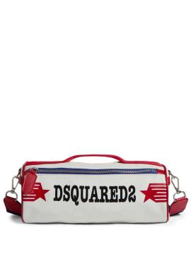 Dsquared2 Schultertasche in Zylinderform mit Logo-Print - Weiß von Dsquared2