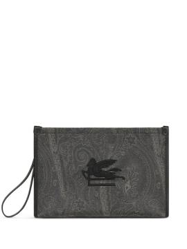 ETRO Große Essential Clutch mit Paisley-Print - Schwarz von ETRO