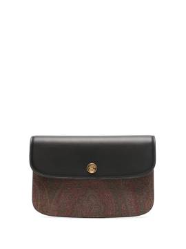 ETRO Pegaso-motif leather clutch - Schwarz von ETRO