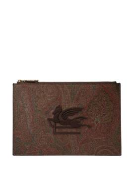 ETRO Clutch mit Logo-Stickerei - Braun von ETRO