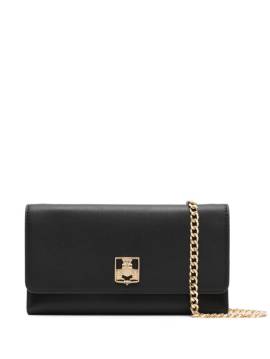 Elisabetta Franchi Clutch aus Faux-Leder mit Schild - Schwarz von Elisabetta Franchi