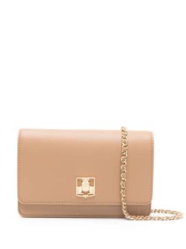 Elisabetta Franchi Clutch mit Logo-Schild - Braun von Elisabetta Franchi