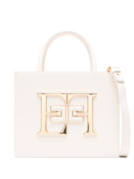 Elisabetta Franchi Kleine Handtasche mit Logo-Schild - Nude von Elisabetta Franchi