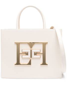 Elisabetta Franchi Mittelgroßer Shopper mit Logo-Schild - Nude von Elisabetta Franchi