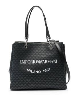 Emporio Armani Handtasche mit Logo-Print - Schwarz von Emporio Armani