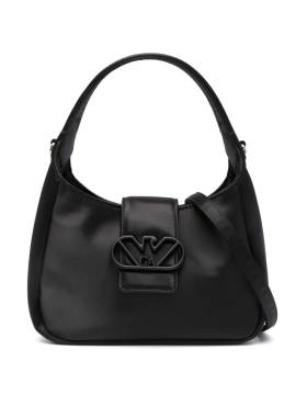 Emporio Armani Handtasche aus Satin mit Logo-Schild - Schwarz von Emporio Armani