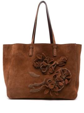 Ermanno Scervino Handtasche mit Blumenapplikation - Braun von Ermanno Scervino