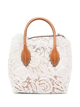 Ermanno Scervino Mini Tote Bag mit Blumen - Weiß von Ermanno Scervino