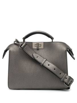 FENDI Peekaboo Handtasche im Metallic-Look - Grau von FENDI