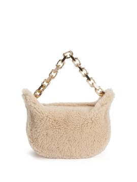 Fabiana Filippi Kleine Shearling-Schultertasche - Nude von Fabiana Filippi