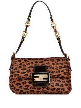 Fendi Pre-Owned 2000-2010 Schultertasche aus Ponyhaar mit Leoparden-Print - Braun von Fendi