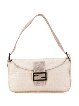 Fendi Pre-Owned 2000-2010 Zucchino Double Flap Schultertasche aus Canvas im Metallic-Look - Rosa von Fendi