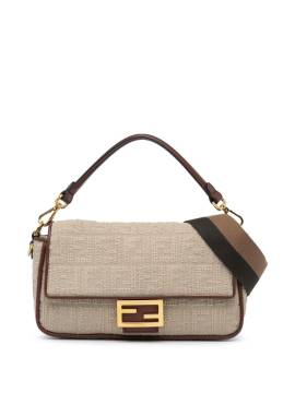 Fendi Pre-Owned 2010-2023 Bagbaguette Satchel-Tasche aus Canvas mit Zucca-Stickerei - Braun von Fendi