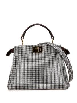 Fendi Pre-Owned 2010-2024 kleine Peekaboo ISeeU Satchel-Tasche mit Hahnentrittmuster - Grau von Fendi