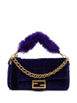 Fendi Pre-Owned 2010-2024 große Zucca Baguette Satchel-Tasche aus Samt - Violett von Fendi