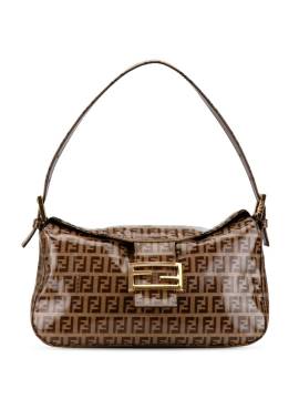 Fendi Pre-Owned 2018 Zucchino Crystal Double Flap shoulder bag - Braun von Fendi