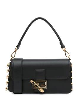 Fendi Pre-Owned 21st Century Versace Vitello Seta Fendace Brooch Baguette Satchel-Tasche - Schwarz von Fendi