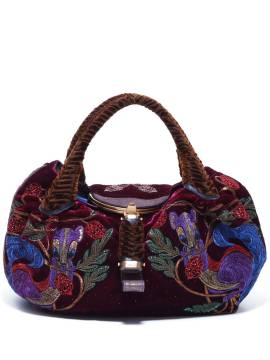 Fendi Pre-Owned Bestickte Handtasche aus Samt - Rot von Fendi