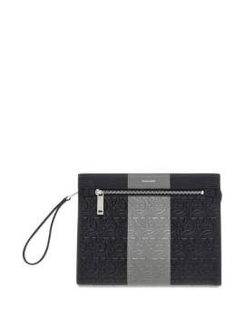 Ferragamo Gancini Clutch mit Logo-Prägung - Schwarz von Ferragamo