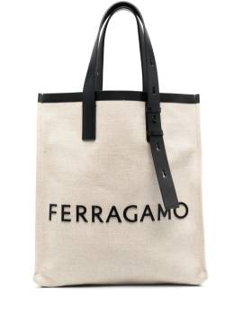 Ferragamo Shopper aus Canvas mit Logo - Nude von Ferragamo