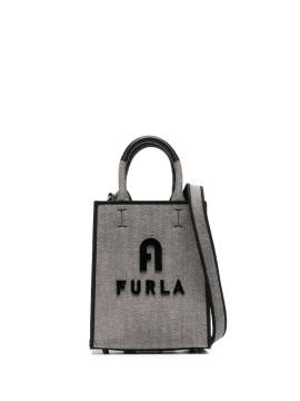 Furla Canvas-Shopper mit Logo - Grau von Furla