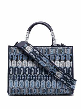 Furla Toni Antracite Jacquard-Handtasche - Blau von Furla