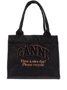 GANNI Große Tote Bag aus Denim - Schwarz von GANNI