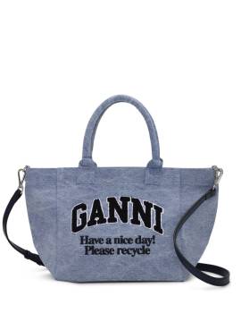 GANNI Shopper mit Logo-Stickerei - Blau von GANNI