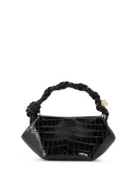 GANNI mini Bou croc-embossed leather tote bag - Schwarz von GANNI