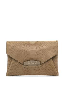 Givenchy Pre-Owned 21th Century Medium Embossed Antigona Envelope clutch bag - Braun von Givenchy Pre-Owned