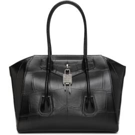 Givenchy Black Croc Medium Antigona With Lock Bag von Givenchy