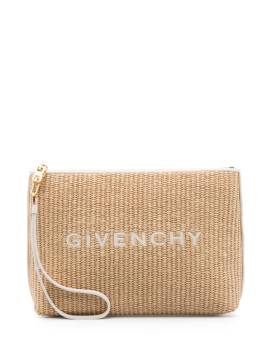 Givenchy Clutch mit Logo-Stickerei - Nude von Givenchy