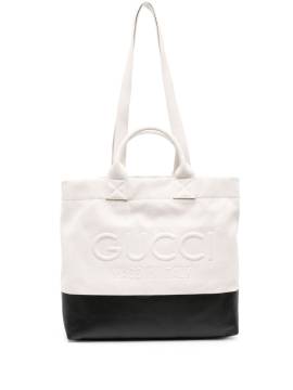 Gucci Canvas-Handtasche mit Logo-Prägung - Nude von Gucci