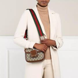 Gucci Crossbody Bags - Mini GG Supreme Horsebit 1955 Crossbody Bag - Gr. unisize - in Beige - für Damen von Gucci