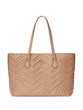 Gucci Große GG Marmont Handtasche - Nude von Gucci