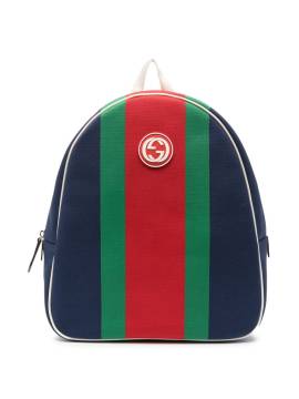 Gucci Kids Gestreifter Rucksack mit GG - Blau von Gucci