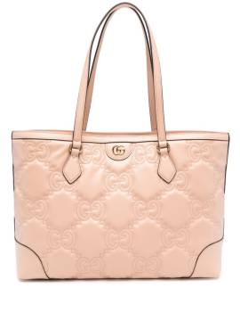 Gucci Mittelgroßer Shopper aus Matelassé-Leder mit GG - Rosa von Gucci