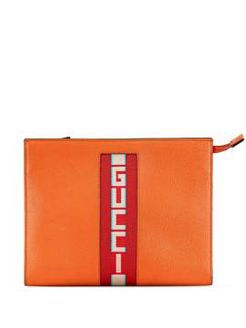 Gucci Pre-Owned 2000-2015 New Web Clutch mit Logo-Streifen - Orange von Gucci